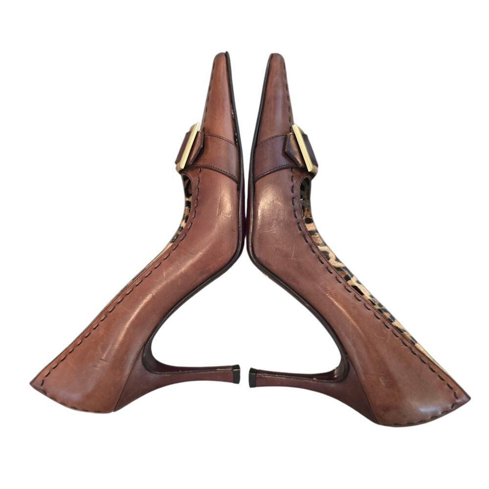 Dolce and Gabbana Beige Leather Pointed Toe Buckle Pumps Size 36.5 6 6.5 - Picture 3 of 8